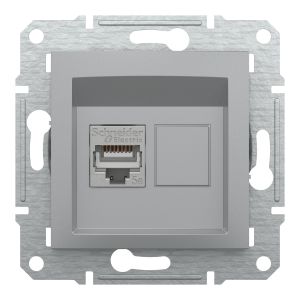 Розетка комп'ютерна, RJ45, кат.5е, STP, Алюміній, Asfora, EPH5000161