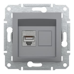 Розетка комп'ютерна, RJ45, кат.5е, STP, Сталь, Asfora, EPH5000162