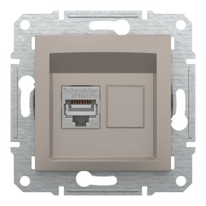 Розетка комп'ютерна, RJ45, кат.5е, STP, Бронза, Asfora, EPH5000169