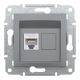 Розетка комп'ютерна, RJ45, кат.6, UTP, Сталь, Asfora, EPH4700162